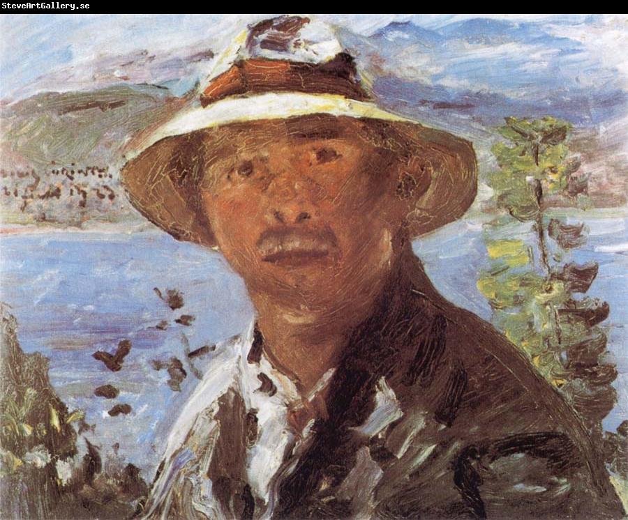 Lovis Corinth Self Portrait with Straw Hat